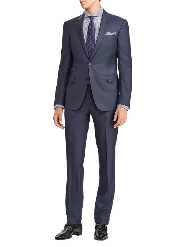 Ralph Lauren Purple Label Men's Gregory Wool Sharkskin Suit - Navy