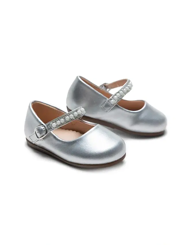 Baby Girl's Margot Pearl Band Flats - Silver 10 (Toddler)