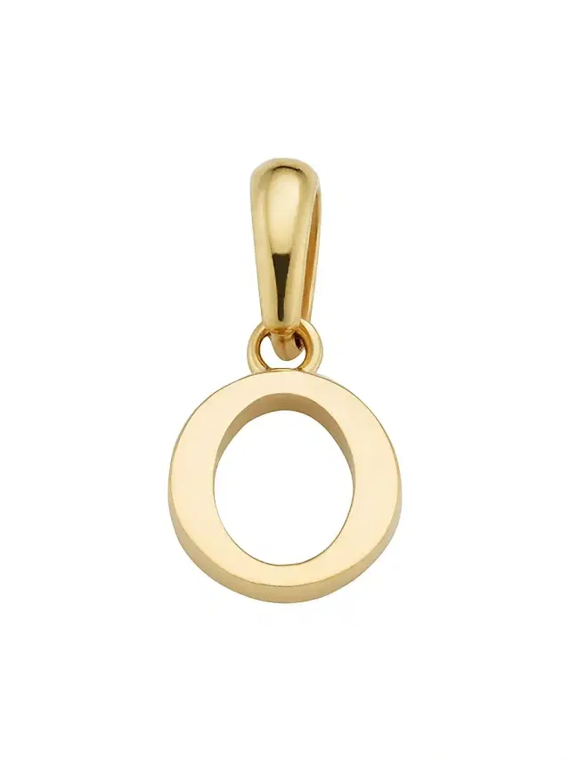 Women's 14K Yellow Gold My Letter Initial Pendant Charm - Letter O Gold