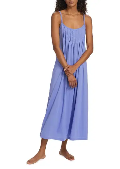 Hanro Women's Juliet Pleated Cotton Long Chemise - Black - Size Large | Thumbnail 2 Hanro Women's Juliet Pleated Cotton Long Chemise - Black - Size Large | Thumbnail 2