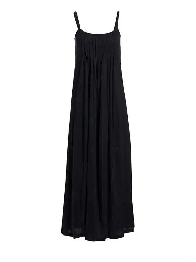 Hanro Women's Juliet Pleated Cotton Long Chemise - Black
