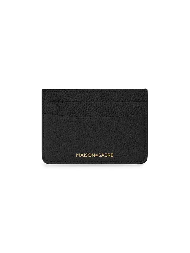Maison de Sabre Women's Leather Card Holder - Black Caviar