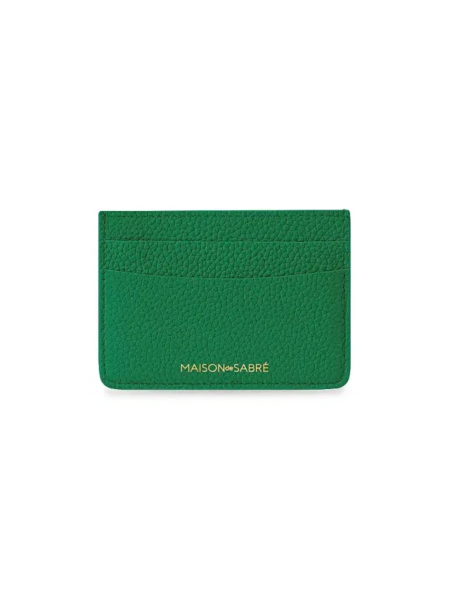 Maison de Sabre Women's Leather Card Holder - Emerald Green