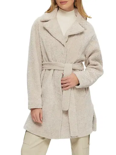 Gorski Women's Reversible Textured Shearling Lamb Stroller Belt - Beige - Size Large | Thumbnail 2