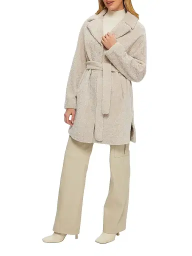 Gorski Women's Reversible Textured Shearling Lamb Stroller Belt - Beige - Size Large | Thumbnail 4