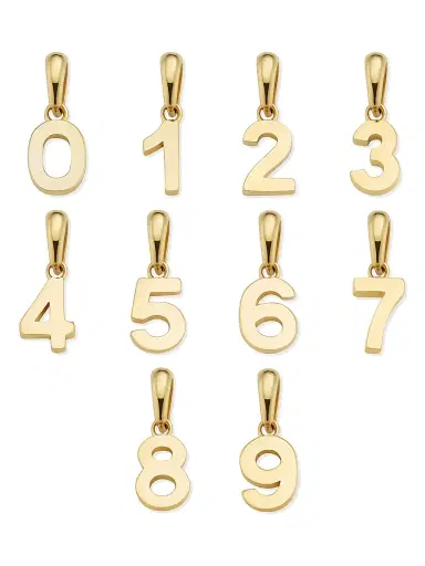 Oradina Women's 14K Yellow Gold My Number Pendant Charm - Number 6 Gold | Thumbnail 2