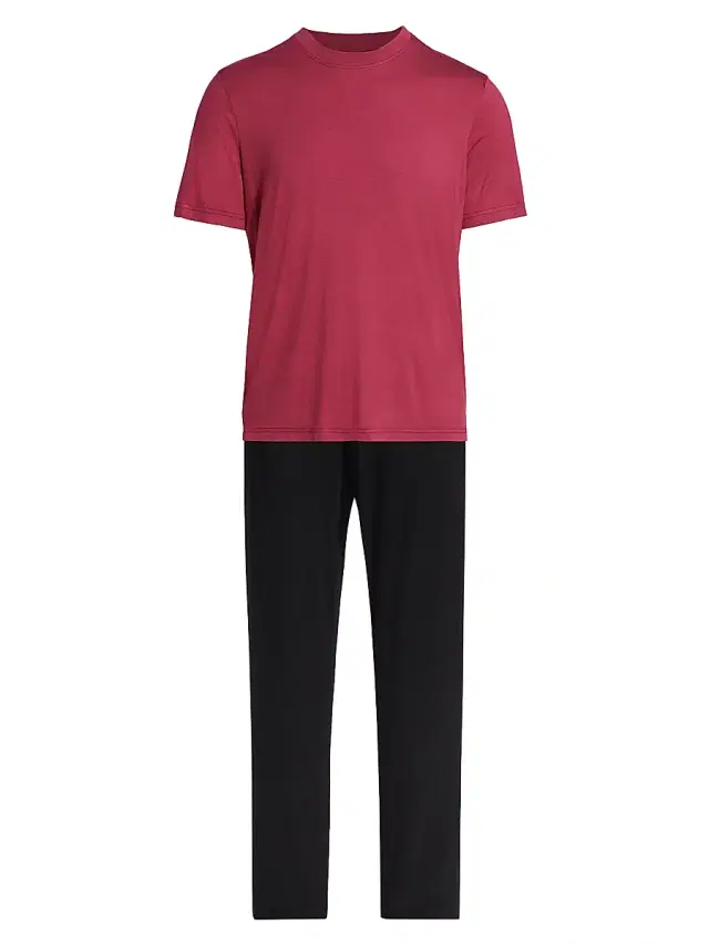 Men's COLLECTION Jogger Sleep Set - Grape Wine Combo