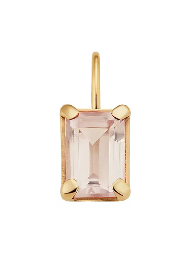 Women's 14k Date Me Birthstone Pendant Charm - Pink Quartz October