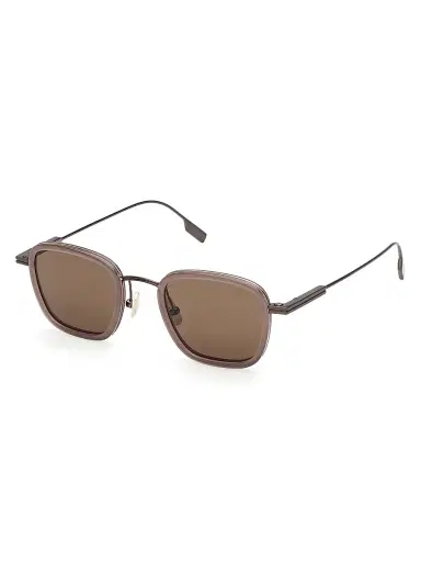 Zegna Men's 47MM Geometric Sunglasses - Light Brown | Thumbnail 1