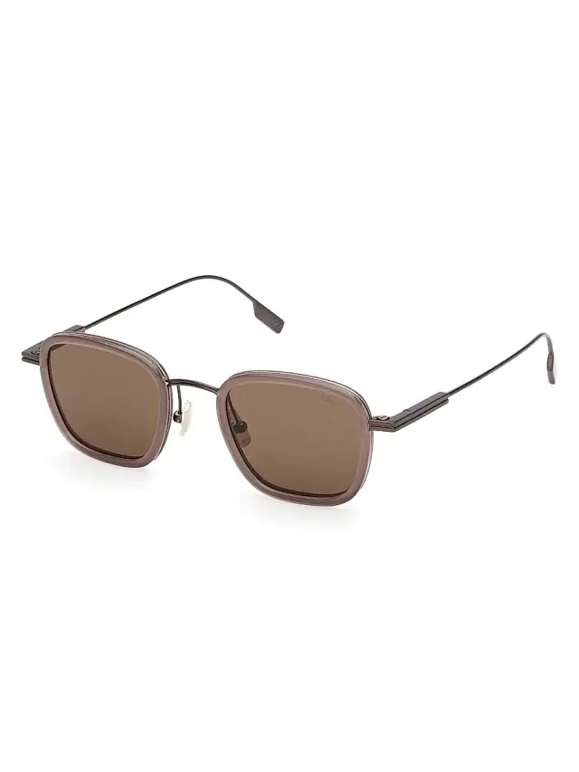 Zegna Men's 47MM Geometric Sunglasses - Light Brown