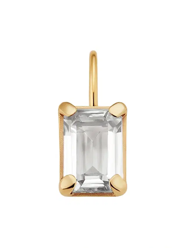 Women's 14k Date Me Birthstone Pendant Charm - White Topaz April