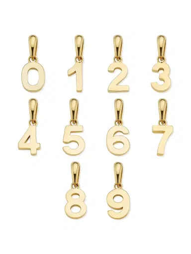 Oradina Women's 14K Yellow Gold My Number Pendant Charm - Number 2 Gold | Thumbnail 2