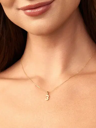 Oradina Women's 14K Yellow Gold My Number Pendant Charm - Number 2 Gold | Thumbnail 5