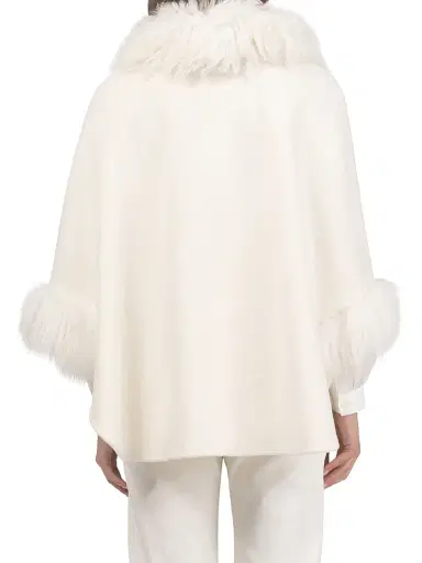 Gorski Women's Select Wool Coats with Select Lamb Collar and Cuffs - Ivory | Thumbnail 4 Gorski Women's Select Wool Coats with Select Lamb Collar and Cuffs - Ivory | Thumbnail 4
