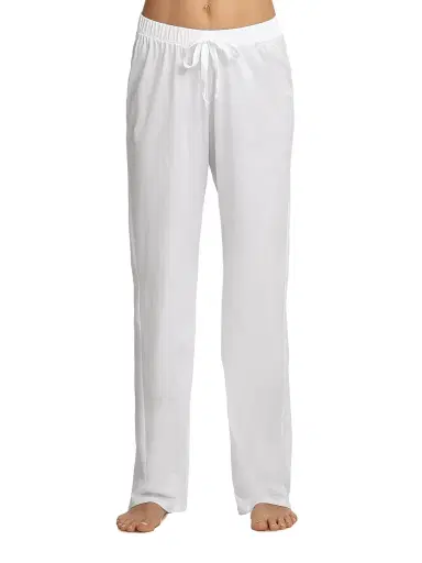 Hanro Women's Cotton Deluxe Lounge Pants - White - Size XL | Thumbnail 3