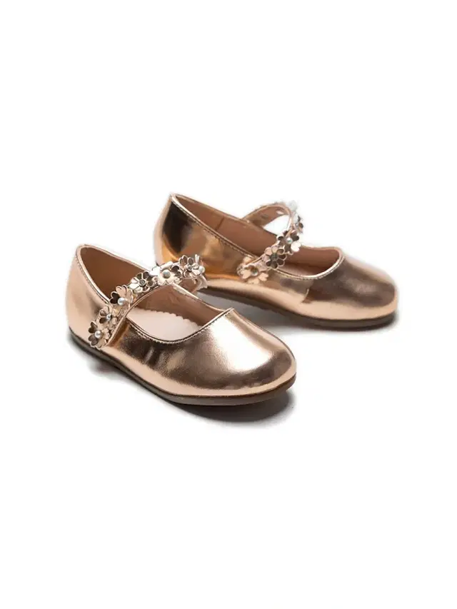 Baby Girl's Amelia Floral Band Flats - Champagne 10 (Toddler)
