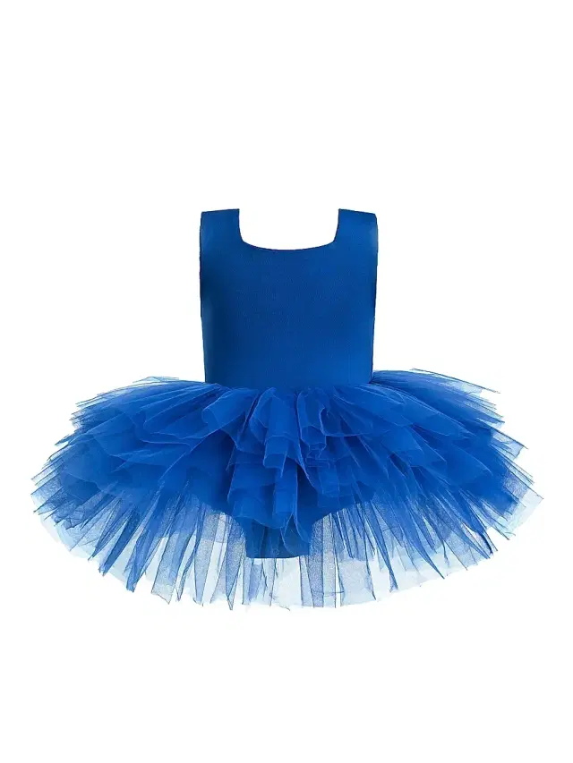 Baby Girl's & Little Girl's Layered Leotard Dress - Royal Blue