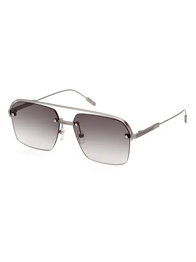 ZEGNA Men's 57MM Plastic Aviator Sunglasses - Matte Light Havana