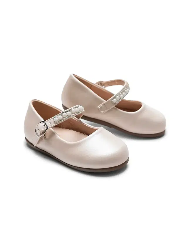 Tulleen Baby Girl's Margot Pearl Band Flats - Cream 10 (Toddler)