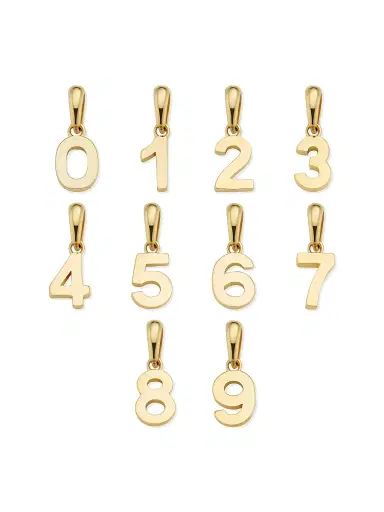 Oradina Women's 14K Yellow Gold My Number Pendant Charm - Number 8 Gold | Thumbnail 2