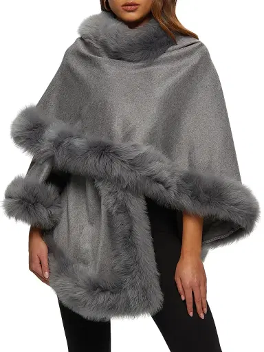 Gorski Women's Select Cashmere Capelet with Toscana Shearling Lamb Trim | Thumbnail 2