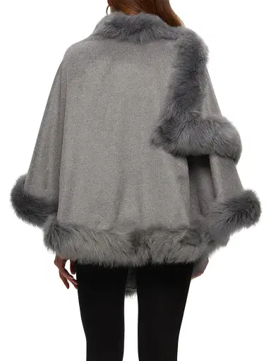 Gorski Women's Select Cashmere Capelet with Toscana Shearling Lamb Trim | Thumbnail 4