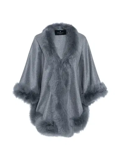 Gorski Women's Select Cashmere Capelet with Toscana Shearling Lamb Trim | Thumbnail 1