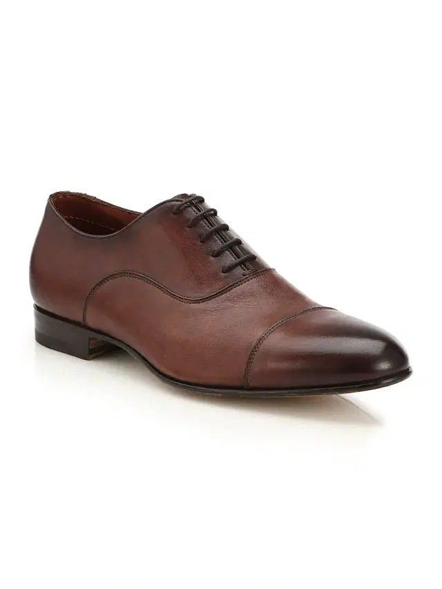 Santoni Men's Darian Cap-Toe Oxfords - Brown