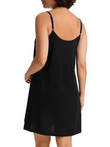 Hanro Women's Juliet Babydoll Chemise - Black - Size Large | Thumbnail 4