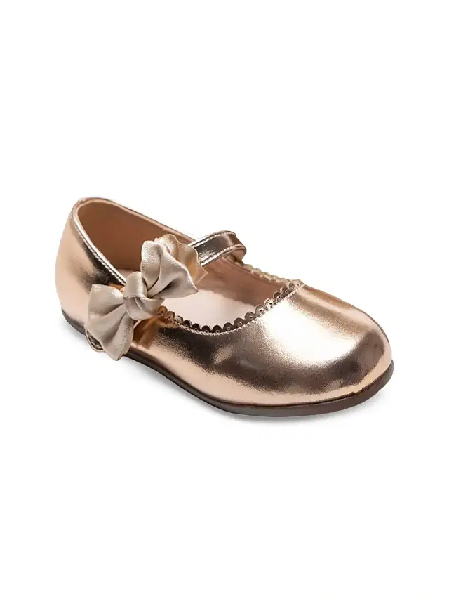 Baby Girl's Satin Elodie Rhinestone Bow Flats - Champagne 10.5 (Toddler)
