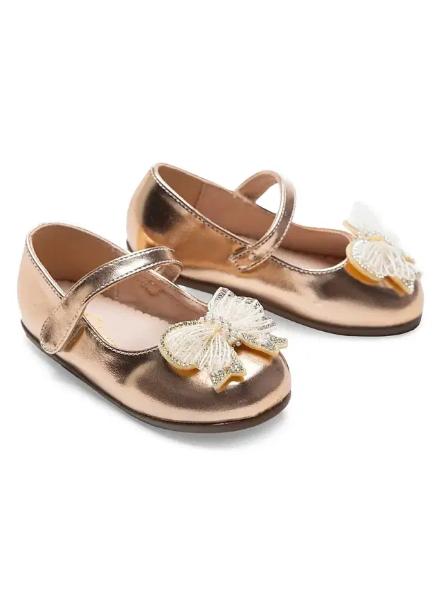 Baby Girl's Charlotte Ribbon Flats - Champagne 9.5 (Toddler)