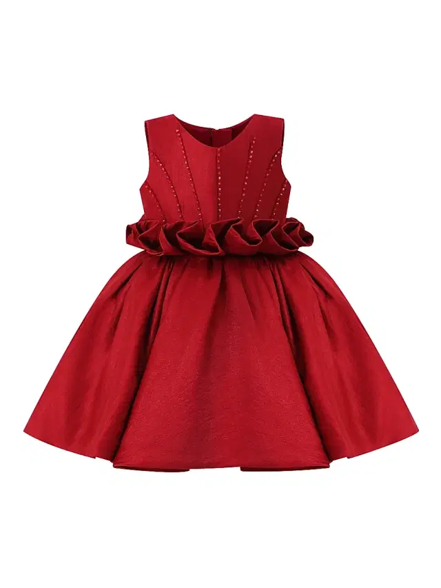 Tulleen Baby Girl's Luminara Dress - Red 12 Months