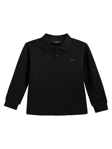 Moustache Little Boy's & Boy's Long Sleeve Polo Shirt - Black - Size 14 | Thumbnail 1 Moustache Little Boy's & Boy's Long Sleeve Polo Shirt - Black - Size 14 | Thumbnail 1