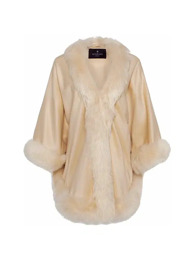 Gorski Women's Select Cashmere Capelet with Toscana Shearling Lamb Trim