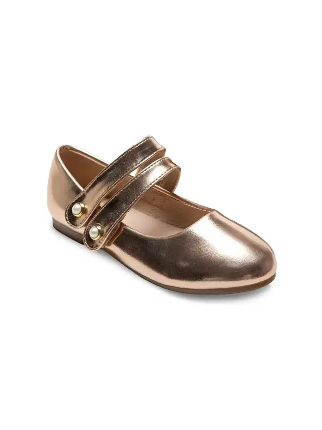 Dorothea Double Banded Flats - Champagne 5 (Child)