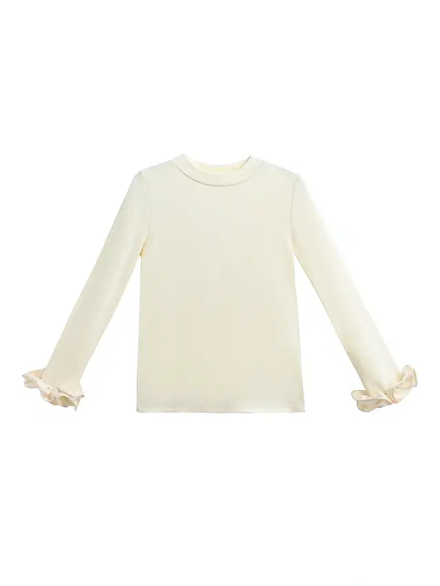 Tulleen Little Girl's & Girl's Long Sleeve Ruffle Cuff Top - Champagne