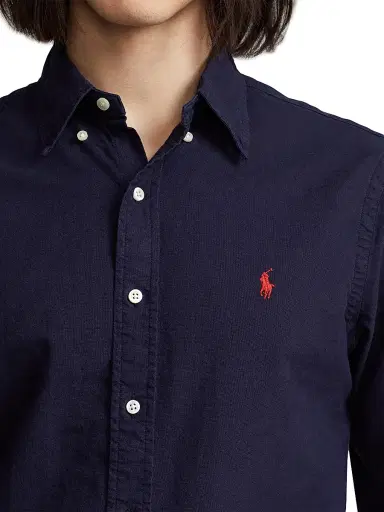 Polo Ralph Lauren Men's Garment-Dyed Classic-Fit Oxford Shirt - Navy | Thumbnail 5 Polo Ralph Lauren Men's Garment-Dyed Classic-Fit Oxford Shirt - Navy | Thumbnail 5
