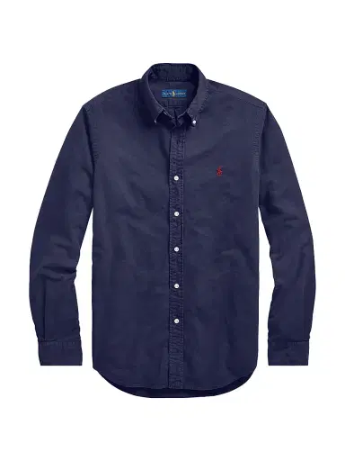 Polo Ralph Lauren Men's Garment-Dyed Classic-Fit Oxford Shirt - Navy | Thumbnail 1 Polo Ralph Lauren Men's Garment-Dyed Classic-Fit Oxford Shirt - Navy | Thumbnail 1