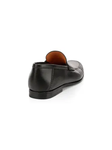 Santoni Men's Paine Leather Moccasin Loafers - Black - Size 13 | Thumbnail 3 Santoni Men's Paine Leather Moccasin Loafers - Black - Size 13 | Thumbnail 3