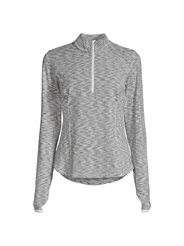 Zero Restriction Women's Shae Half-Zip Pullover Top - Silver
