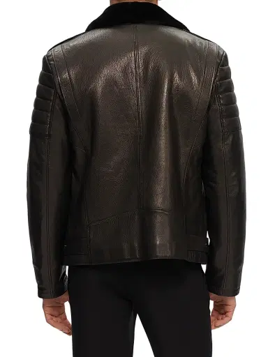 Gorski Men's Nappa Moto Jacket with Shearling Lamb - Black - Size XL | Thumbnail 5