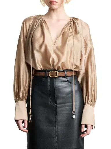 Déhanche Women's Mija Suede Belt - Chocolate Gold | Thumbnail 2