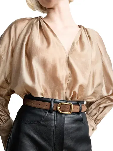 Déhanche Women's Mija Suede Belt - Chocolate Gold | Thumbnail 3