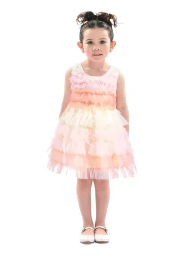 Tulleen Baby Girl's Ruffle Layered Tulle Dress - Pink 24 Months | Thumbnail 3