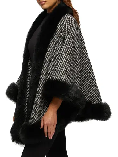 Gorski Women's Select Cashmere Capelet with Toscana Shearling Lamb Trim | Thumbnail 3
