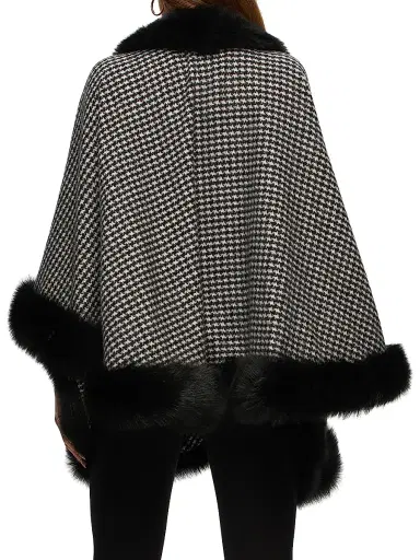 Gorski Women's Select Cashmere Capelet with Toscana Shearling Lamb Trim | Thumbnail 4