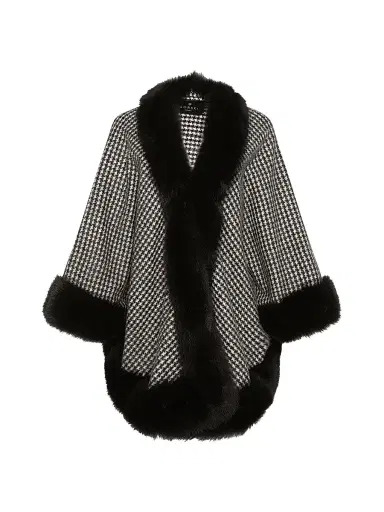 Gorski Women's Select Cashmere Capelet with Toscana Shearling Lamb Trim | Thumbnail 1