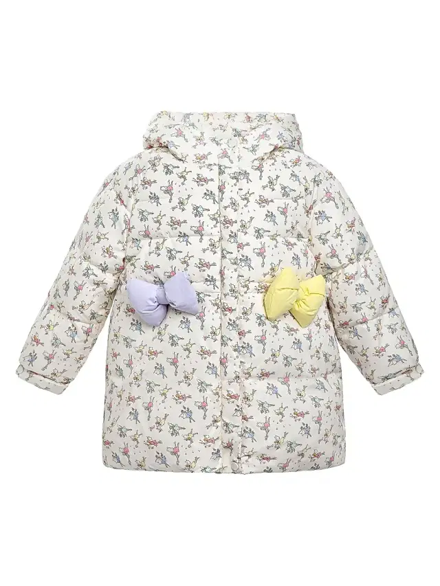 Mimi Tutu Little Girl's Floral Bow Hooded Coat - Cream