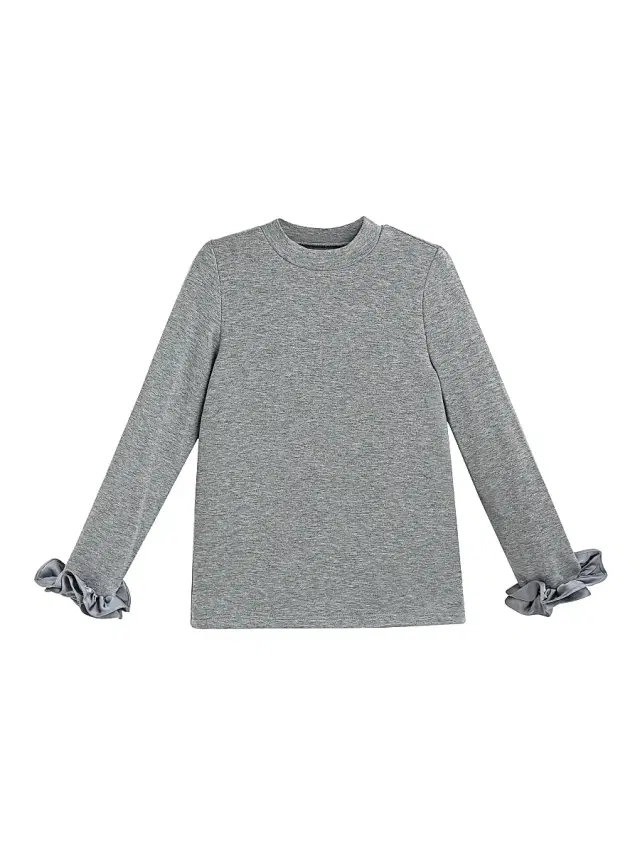 Tulleen Little Girl's & Girl's Long Sleeve Ruffle Cuff Top - Gray
