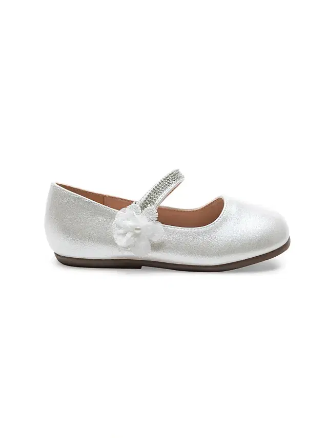 Baby Girl's Primrose Rhinestone Flats - Cream 10 (Toddler)